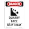 Signmission Safety Sign, OSHA Danger, 14" Height, Portrait Quarry Face Stay Away, Portrait OS-DS-D-1014-V-1890 - alternate 1